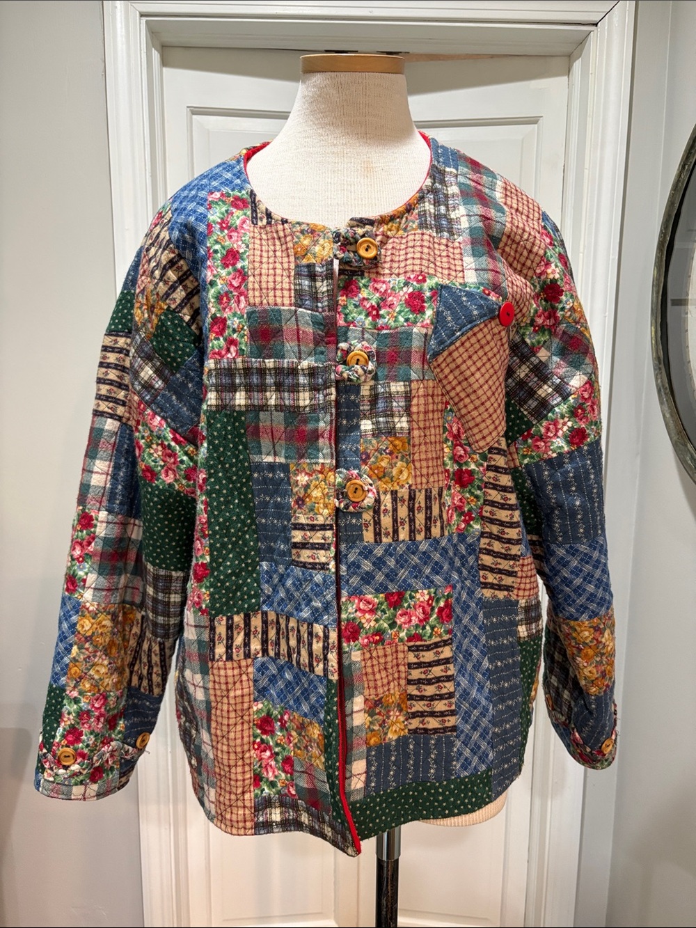 Patchwork Quilted Jacket in Multi-Color